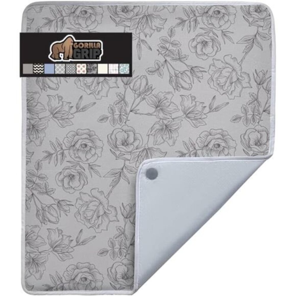 New Portable Ironing Mat,‎ Magnetic Pad, Scorch Resistant, 28x24 Gray Floral